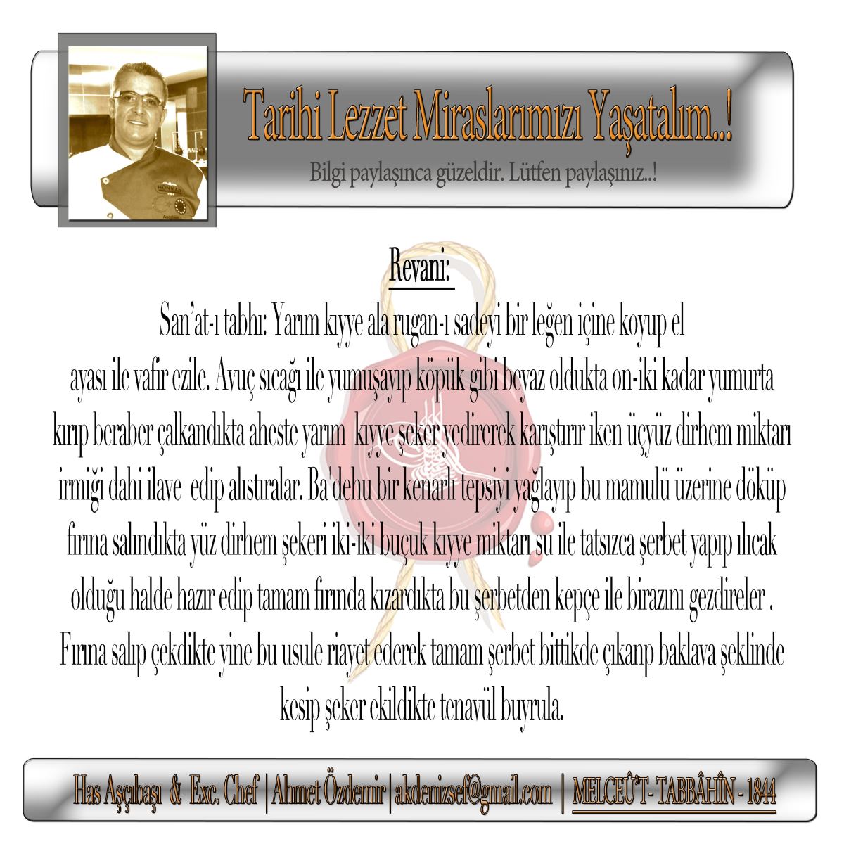 Koord. Has Aşçıbaşı & Exc. Chef Ahmet ÖZDEMİR | Melceü't-tabbahin